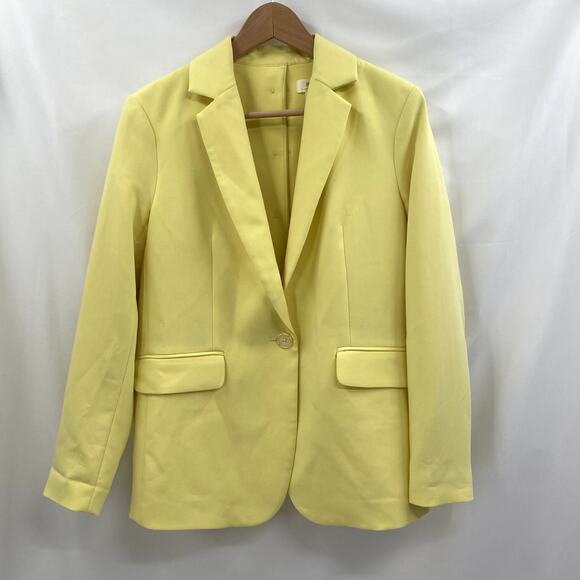 Anthropologie Maeve Butter Yellow Button Back Blazer - Picture 4 of 8